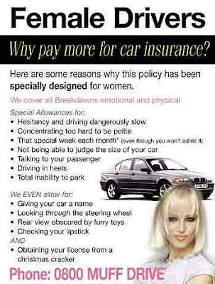 funny humour picture-car insurance for women