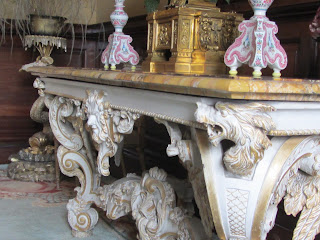 Ornate Side Table with Candle Sticks and Clock Russborough House