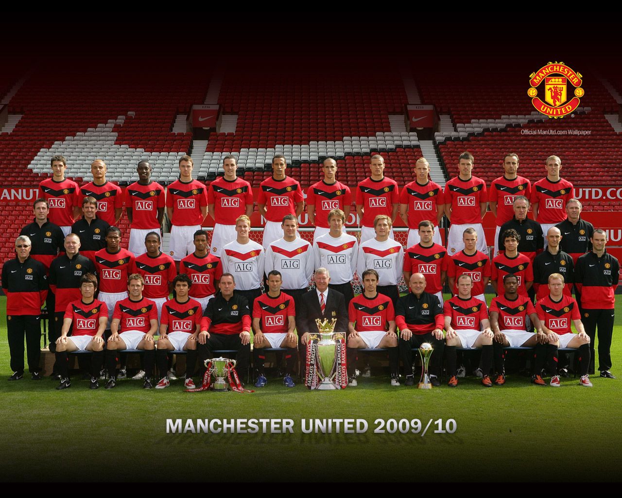 Manchester united 20092010 squad wallpaper  Manchester United 