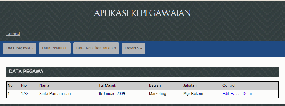 Gratis 2 Aplikasi Sistem Informasi pegawai berbasis web 