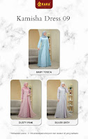 Koleksi Terbaru Gamis Keke Kamisha 09 Baju Muslimah Dress KONDANGAN WISUDA Dua Layer Lace Anggun Mewah Elegan Cantik