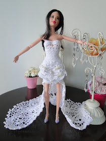 Vestido de noiva de crochê para Barbie, por Pecunia MillioM