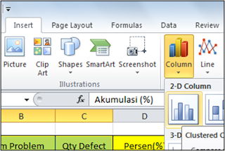 insert column pareto chart