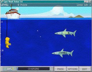 belajar mengetik cepat 10 jari di komputer dengan game type shark