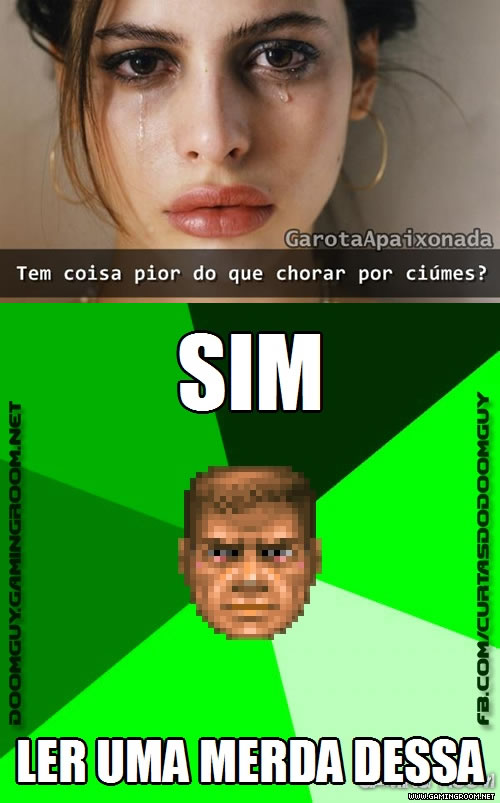 Doomguy estressado vs. garota apaixonada