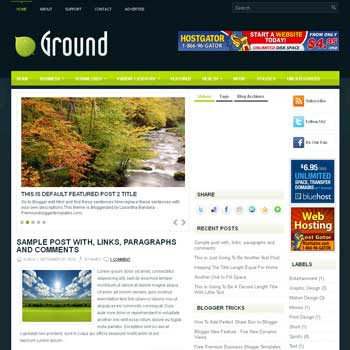 Ground blog template. template image slider blog. magazine blogger template style. wordpress theme to blogger