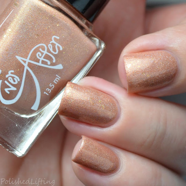 peach holographic nail polish