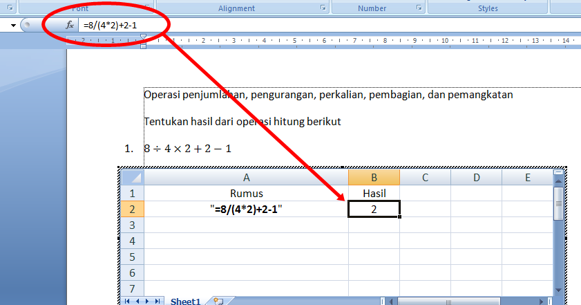 Nadya Dwiyanti Rumus Operasi  Hitung  Menggunakan Ms Excel 