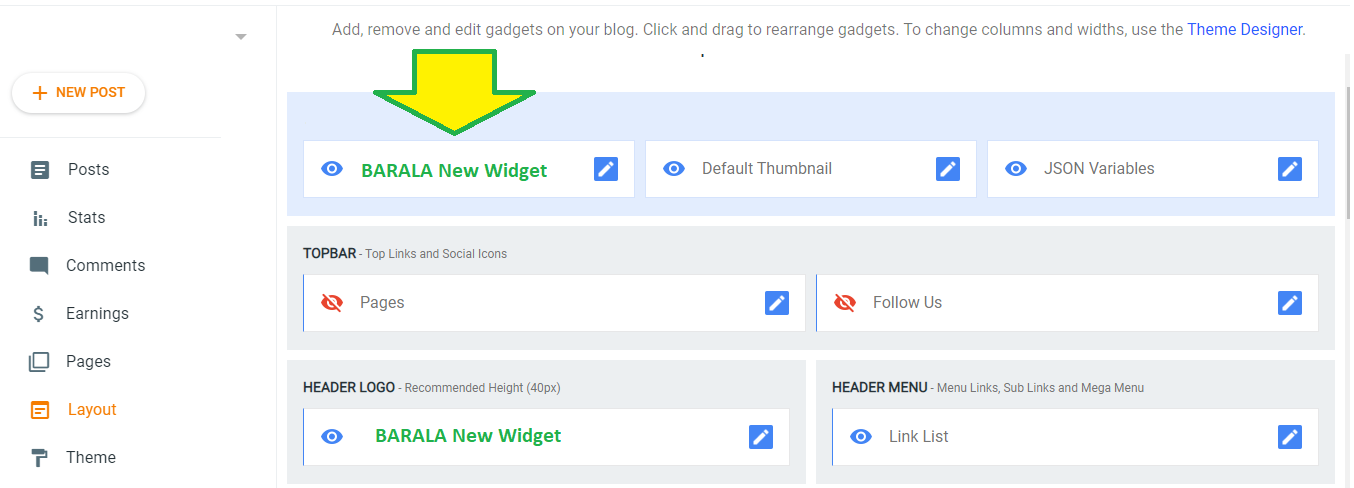 Add New Customized Widget for your blog blogger blogspot