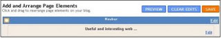 Arrange blogger page elements, header