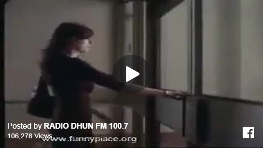 she have no sense about how will opening the door - funny short video clip