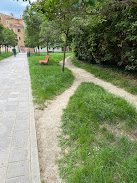 Desire path in Venice, Italy