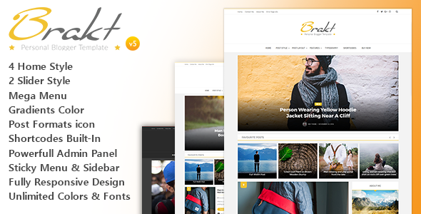 Free Brakt v5.0 - Responsive Personal Blogger Template