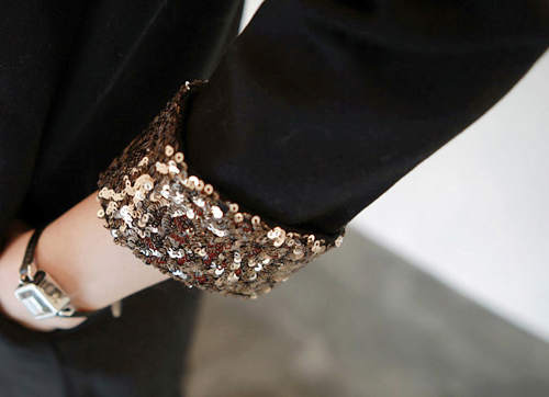 Flat Collar Sequined Dress