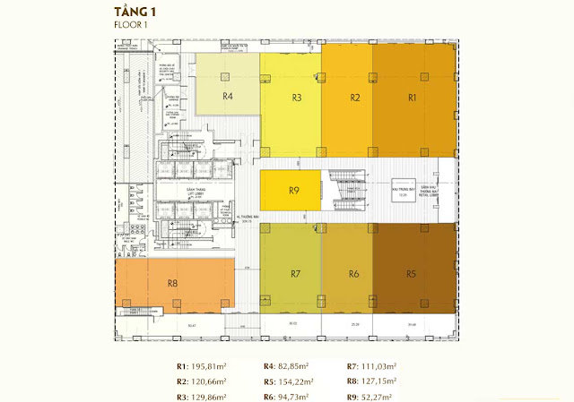 Mặt bằng Tầng 1 dư án Golden King