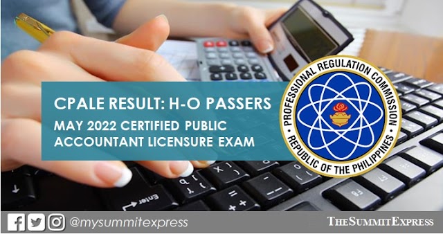 H-O PASSERS: May 2022 CPA board exam result