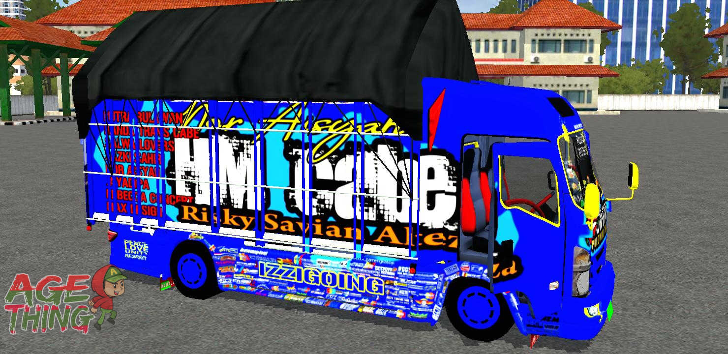 Download Mod Bussid Truck HM Cabe On Fire Full Strobo 