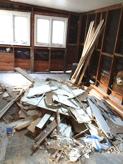 Coco's remodeling progress-debris all over the fllor