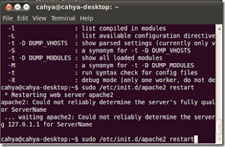 ketikan perintah "sudo /etc/linit.d/apache2 restart"