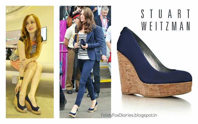 Stuart Weitzman Navy 'Corkswoon' Wedges 