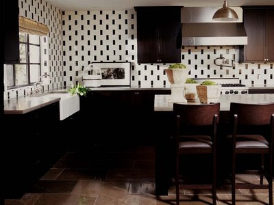 Black White & Orange Kitchen Photos | Kitchen Tile Backsplashes