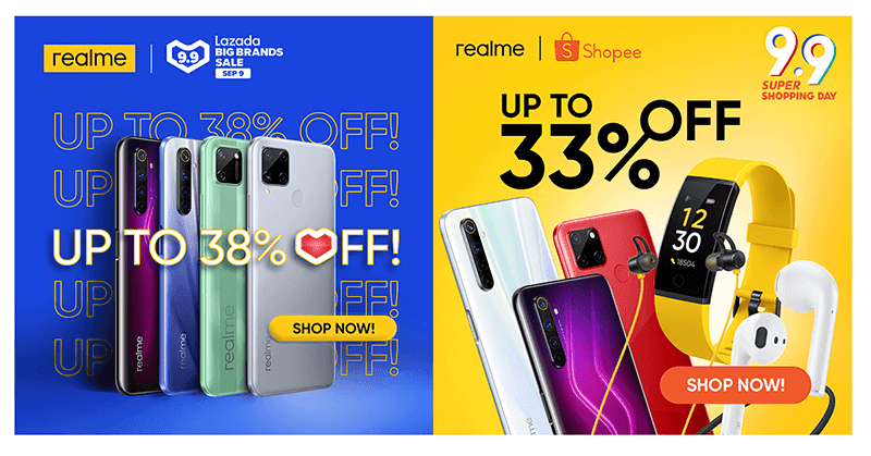 realme offers up to 38 percent off this Shopee, Lazada 9.9 sale!