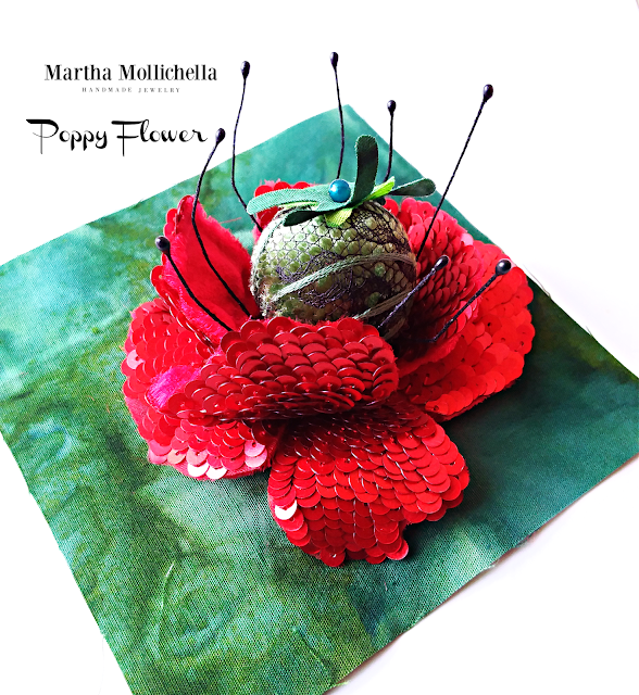 Martha Mollichella embroidery bead embroidery brooches