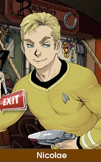 Nicolae is wearing a Captain Kirk from Star Trek uniform