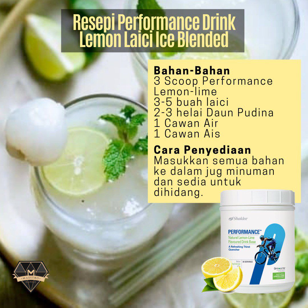 Resepi Performance Drink Shaklee