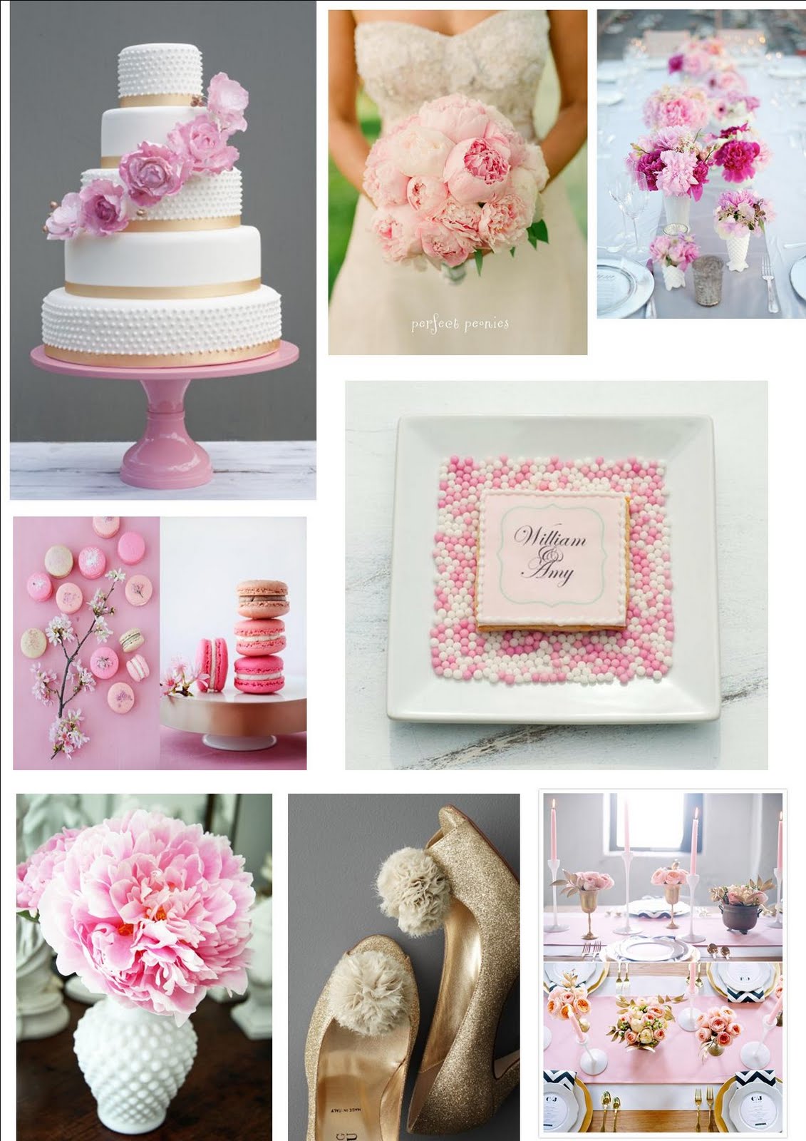 Pink and white table setting