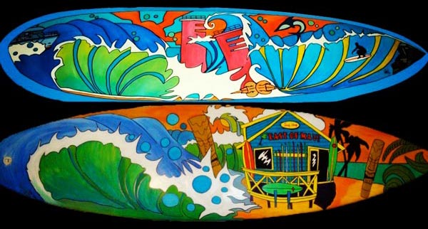 gel clemmer surf art surfboard art surf painting original painting