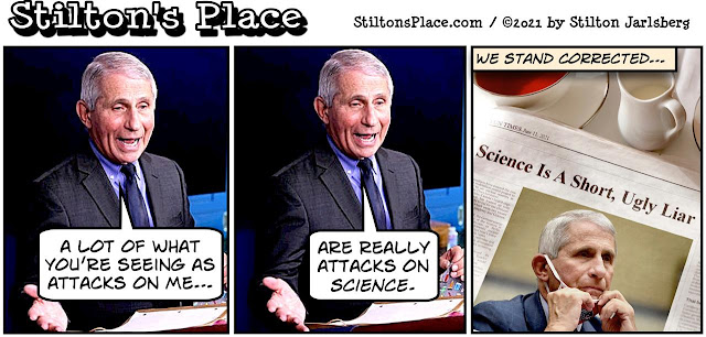 stilton’s place, stilton, political, humor, conservative, cartoons, jokes, hope n’ change, fauci, coronavirus, science, follow, Covid-19, Wuhan, funding