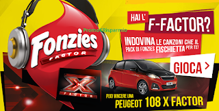 Logo Vinci biglietti X Factor e una Peugeot 108