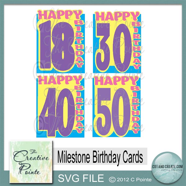 Download The Creative Pointe: Milestone Birthday Card