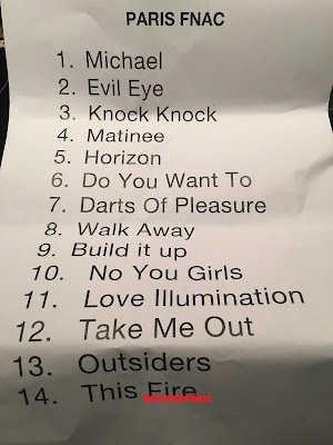 FRANZ FERDINAND SETLIST FNAC LIVE