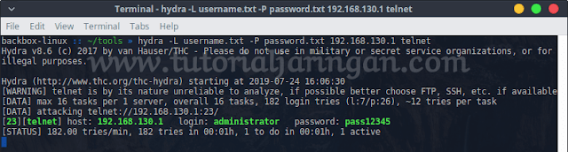 Tutorial Cara Cracking Password Router Dengan Hydra