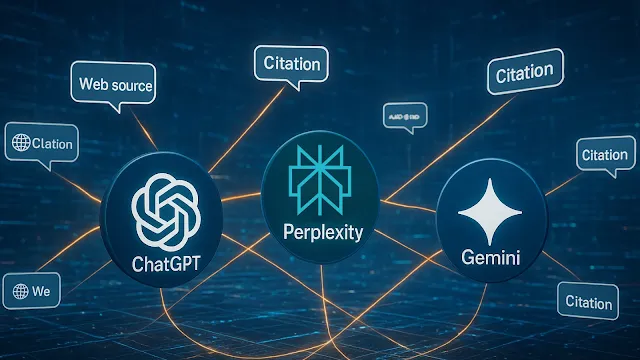 Unlocking AI's Black Box: How ChatGPT, Perplexity, and Gemini Generate Answers and Cite Sources in 2025 Infographic illustrating how AI engines cite answers through RAG and real-time sourcing.