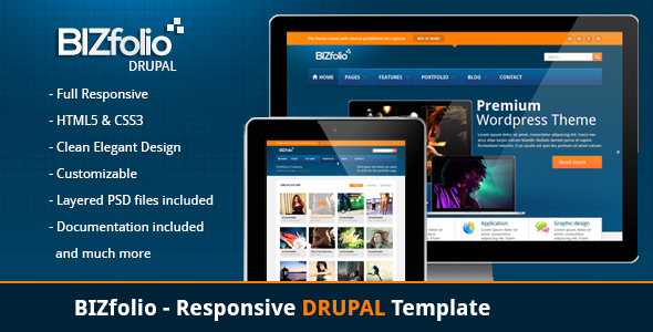 BizFolio Responsive Unique DRUPAL Theme - Portfolio Creative
