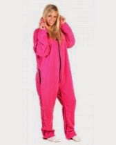 <br />Forever Lazy Soft Fleece Lightweight Onesie Adult Lounge Wear - Pink XS/S