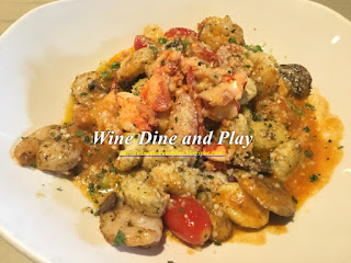 The gnocchi thermidor dish at Bonefish Grill in St Petersburg, Florida has lobster and shrimp in a sherry sauce