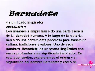 significado del nombre Bernadete