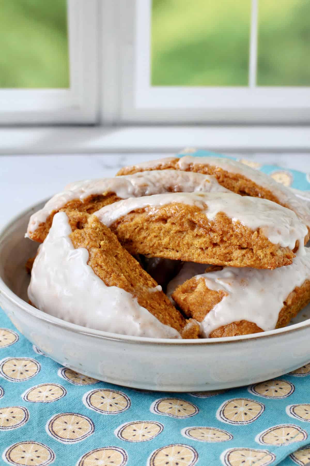 Pumpkin Scones in a bowl.