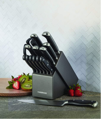 Farberware Forged Triple Riveted Knife Block Set, 15-Piece, Graphite || Gadget Serial ||