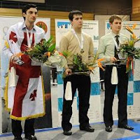 Nepomniachtchi, Jobava y Timofeev en el podio del XI Campeonatos de Europa de ajedrez 2010 Rijeka