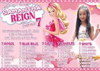Ideal Barbie Invitation for 7th birthday