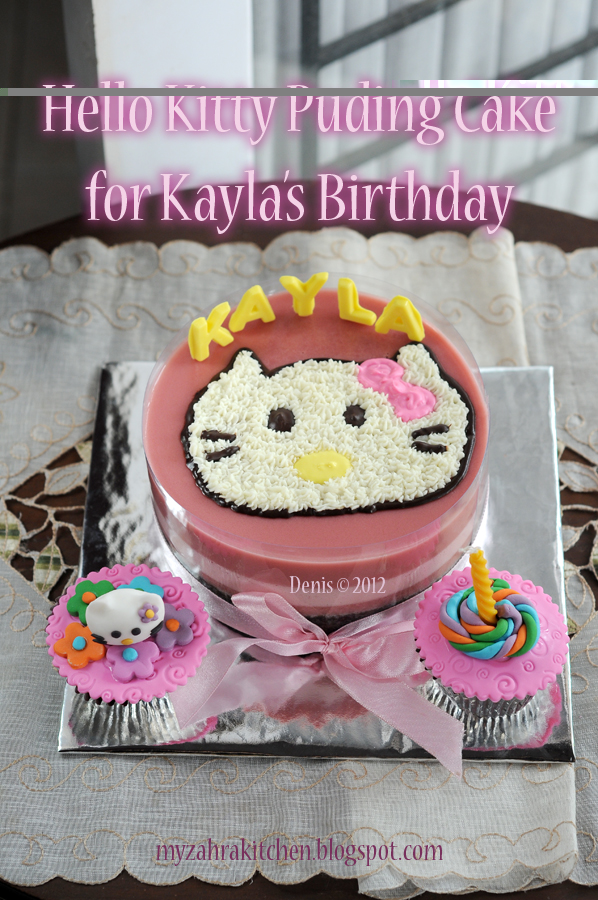 Zahra Kitchen Hello Kitty puding Cake untuk  Kayla
