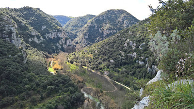 Views of Necropolis of Pantalica. Anapo River.