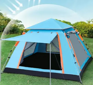 Select a tent with a water- and wind-resistant material