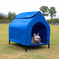 Elevated Portable Pet House - Small, Blue