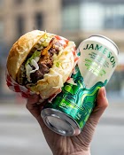 Downlow Burgers with jameson whiskey GINGER + LIME TALL CANS!